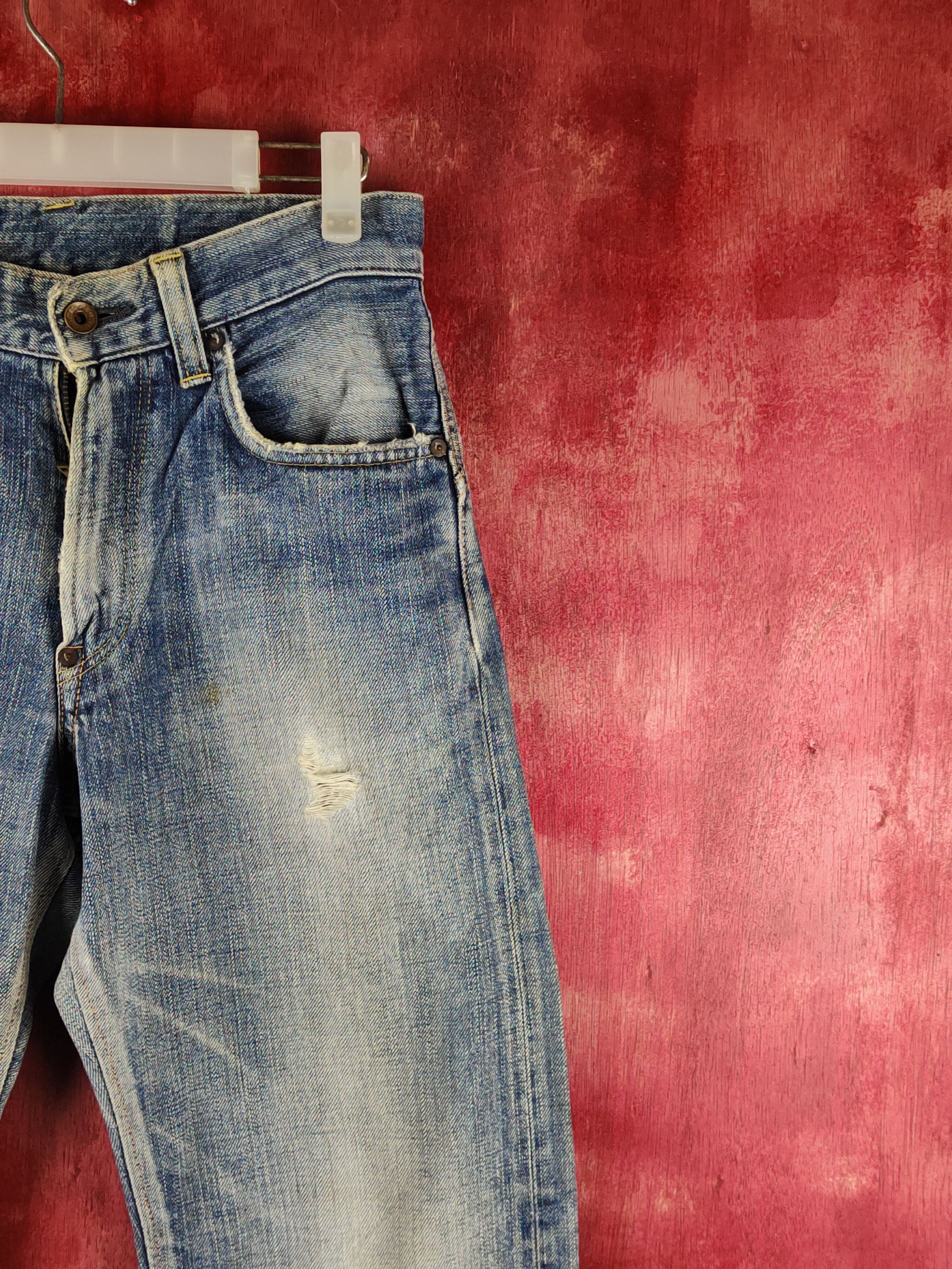 Edwin Edwin Blue Faded Distressed Ripped Jeans #S2333 Size US 28 / EU 44 - 5 Thumbnail