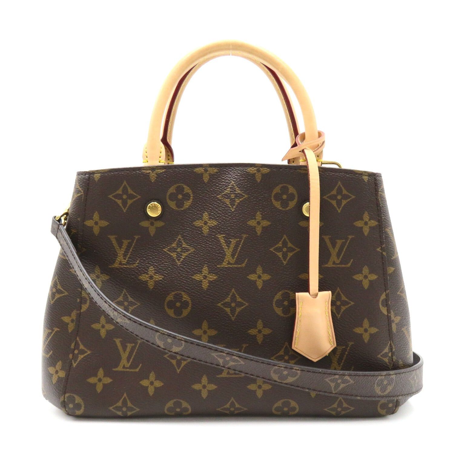 Louis Vuitton Louis Vuitton Montaigne Bb Tote Bag Shoulder Handbag Coated Canvas Monogram Brown Size ONE SIZE - 1 Thumbnail