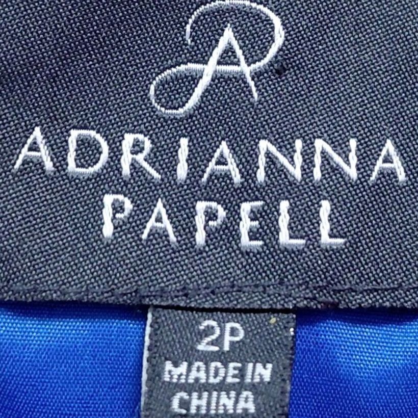 Adrianna Papell ADRIANNA PAPELL Dress Women Size 2P Blue Solid Sleeveless V-Neck Knee Length Size XS / US 0-2 / IT 36-38 - 3 Thumbnail