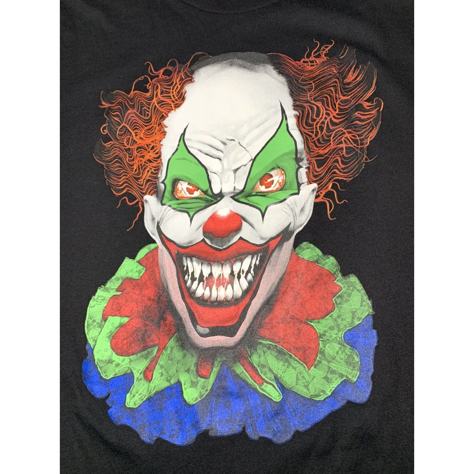 Vintage Halloween T-Shirt Black Scary Clown Joker Creepy Size XL Extra Large Mens Shirt Size US XL / EU 56 / 4 - 2 Thumbnail