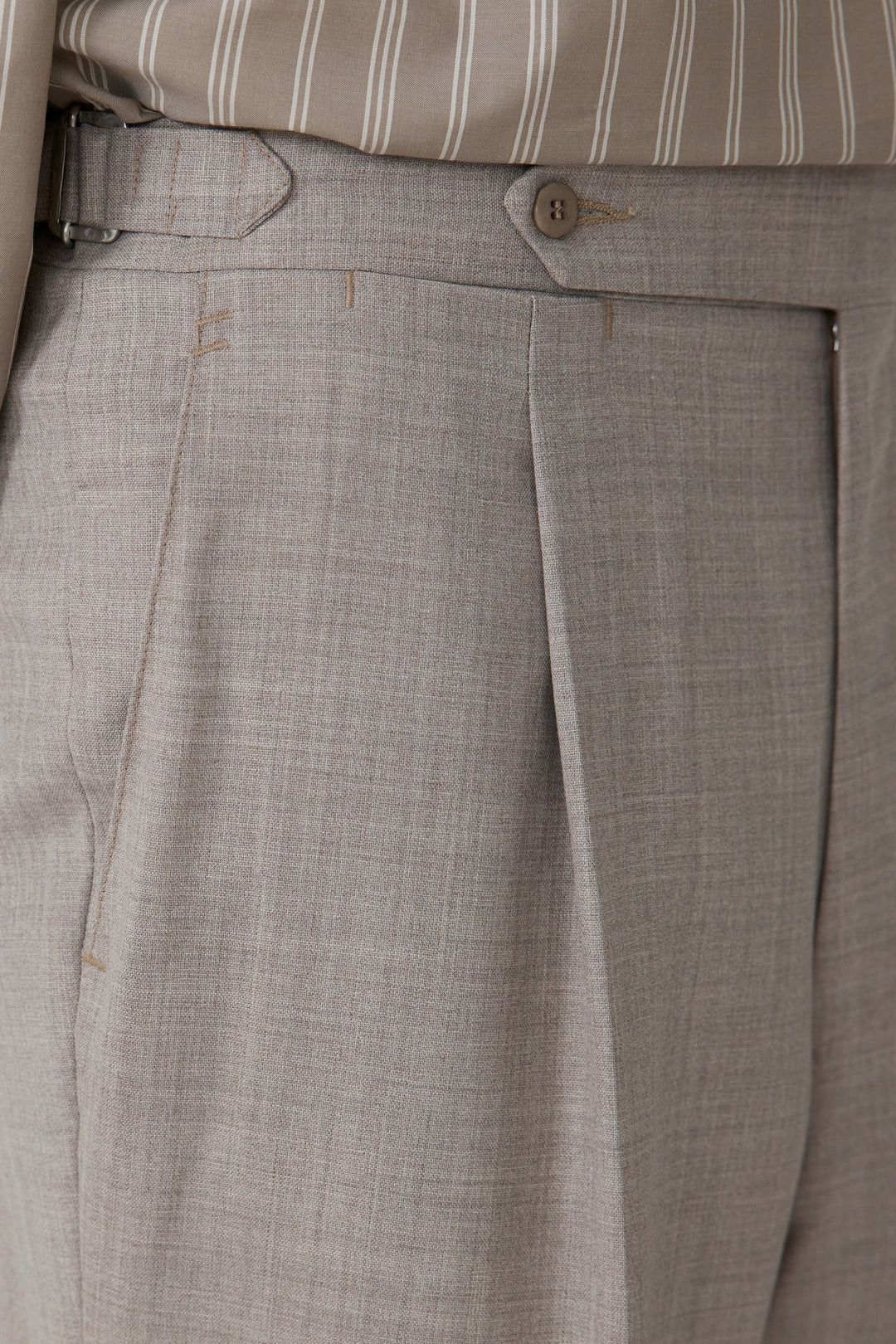 Stoffa ($2890) Taupe Undyed Wool Suit Size 42R - 8 Thumbnail