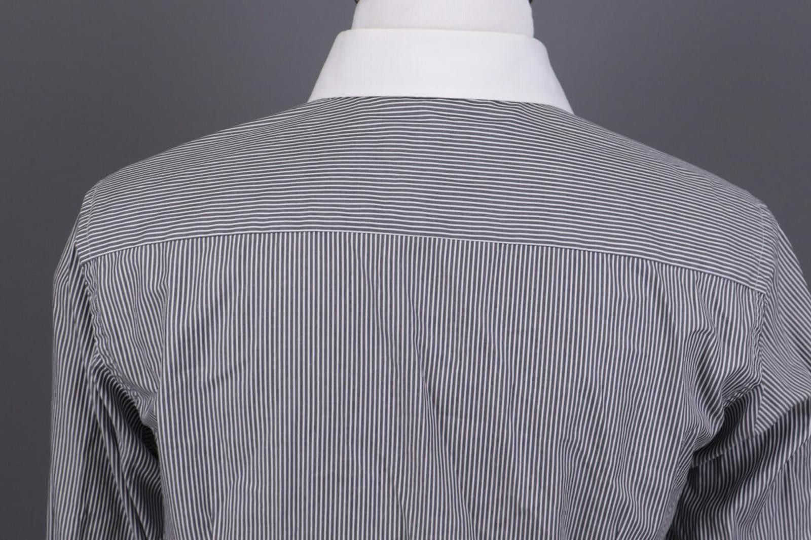 Eton Eton Slim Fit Gray Pinstrie Down Dress Shirt Size 42 / 16 Size US M / EU 48-50 / 2 - 10 Thumbnail