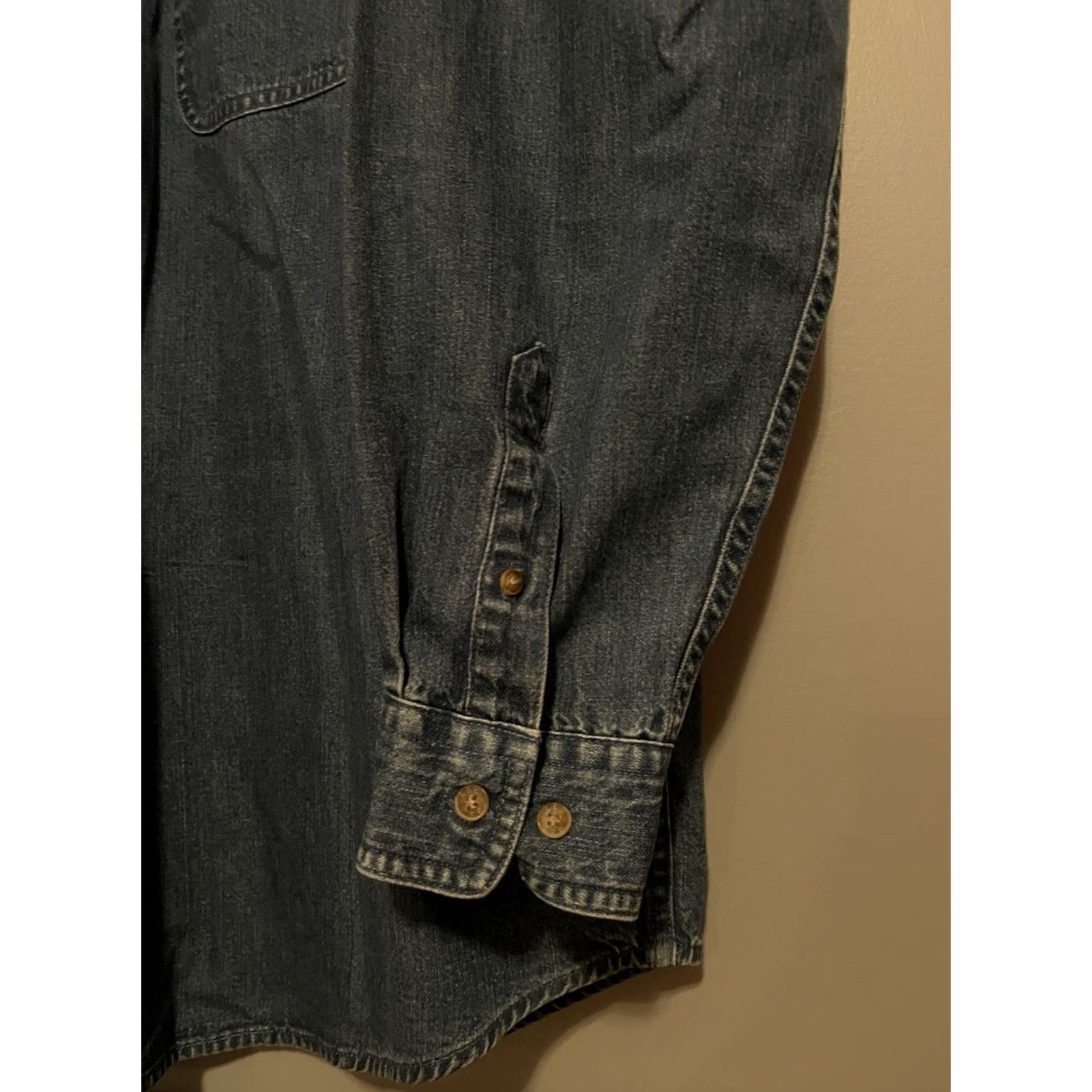 Lee VINTAGE Lee Denim Button-Up Shirt Mens XL Blue 90s Classic Oversized Relaxed Long Sleeve Collar Button-Down Casual Workwear Pockets Size US XL / EU 56 / 4 - 4 Thumbnail