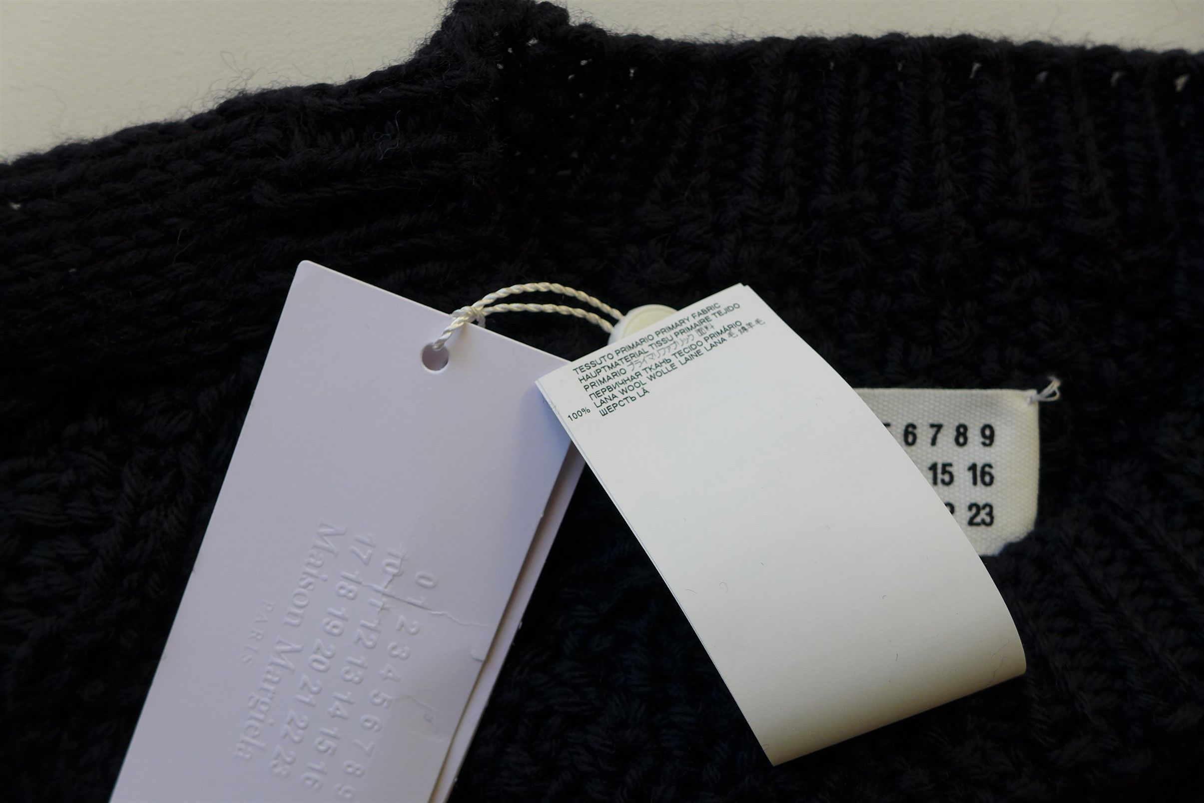 Maison Margiela Margiela Distressed Cable Knit Sweater - Navy Wool Size US XXL / EU 58 / 5 - 14 Thumbnail
