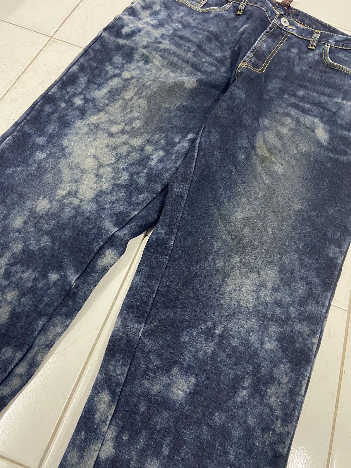 Japanese Brand TBJ ACID WASH FLEECE LINED DENIM JEANS Size US 38 / EU 54 - 4 Thumbnail