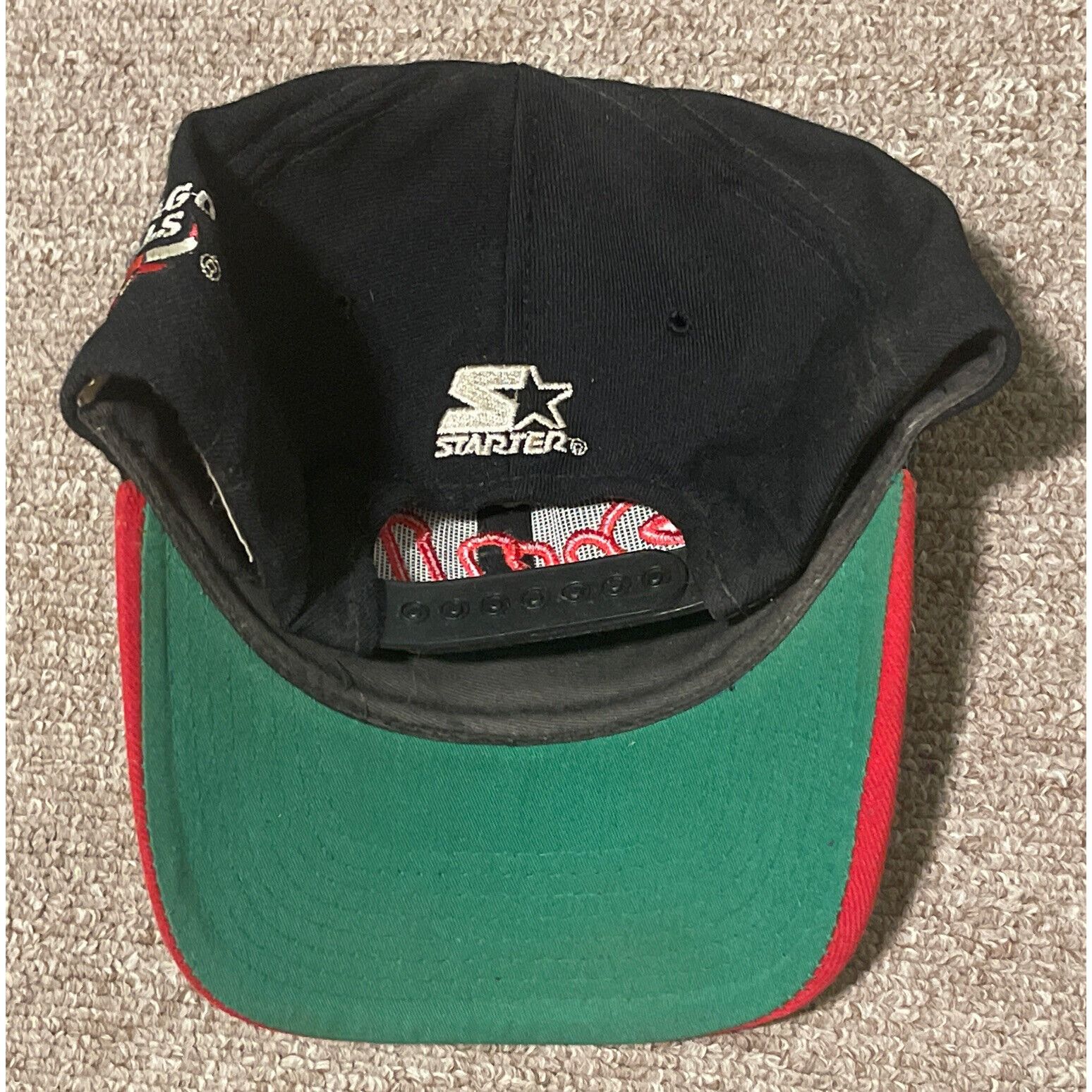 Starter Vintage 90s Starter Chicago Bulls Script NBA Snapback Hat Ca Size ONE SIZE - 6 Thumbnail