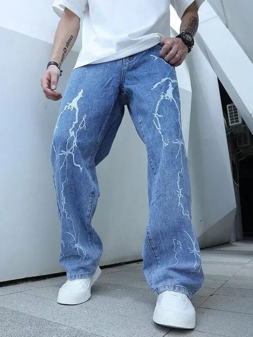 Jean Lightning VINTAGE 90s baggy jeans pants Size US 36 / EU 52 - 4 Thumbnail