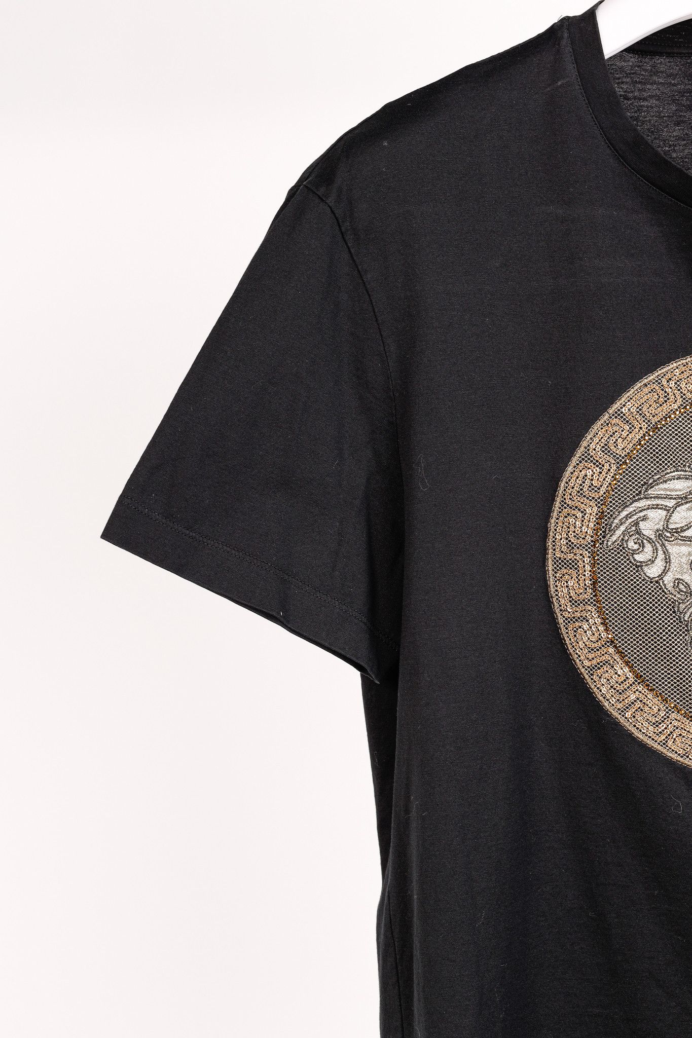 Versace Versace Cotton Jersey Rhinestone & Chainlink Medusa Tee Size L / US 10 / IT 46 - 5 Thumbnail