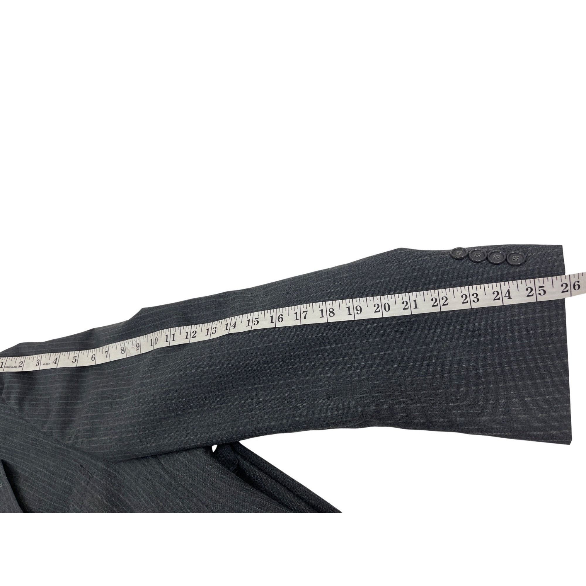 Other Mens Gray Pinstripe Two-Piece Suit 100% Wool Classic Fit Jac Size 44R - 8 Thumbnail