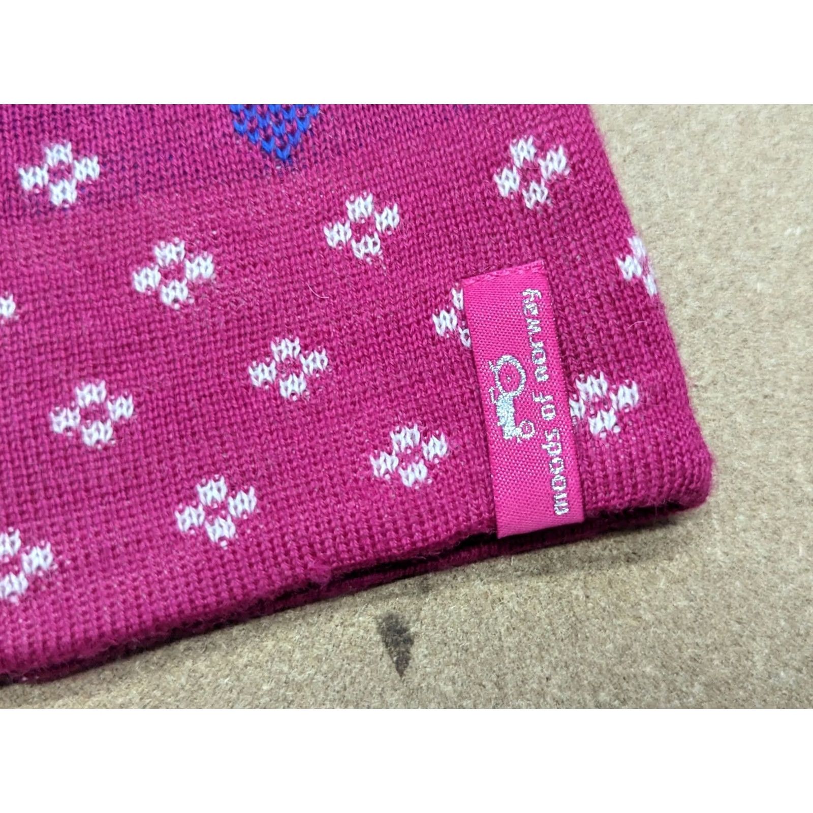 Vintage Moods of Norway Beanie Hat One Size Wool Blend Pink Cocktail Pom Pom Womens Size ONE SIZE - 4 Thumbnail