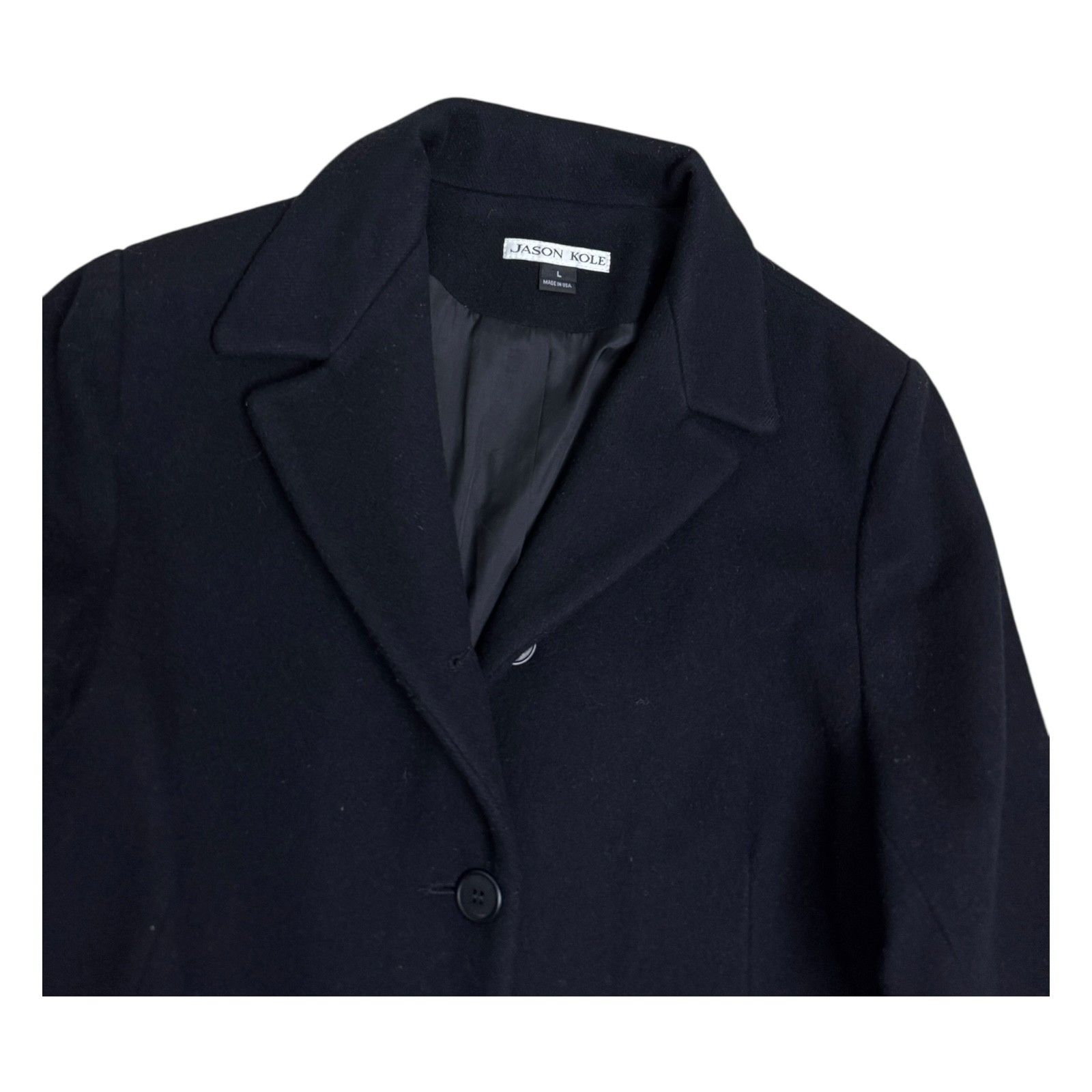 Other JASON KOLE Wool Vintage 90s Designer Pea Coat Trench Large Size L / US 10 / IT 46 - 2 Thumbnail