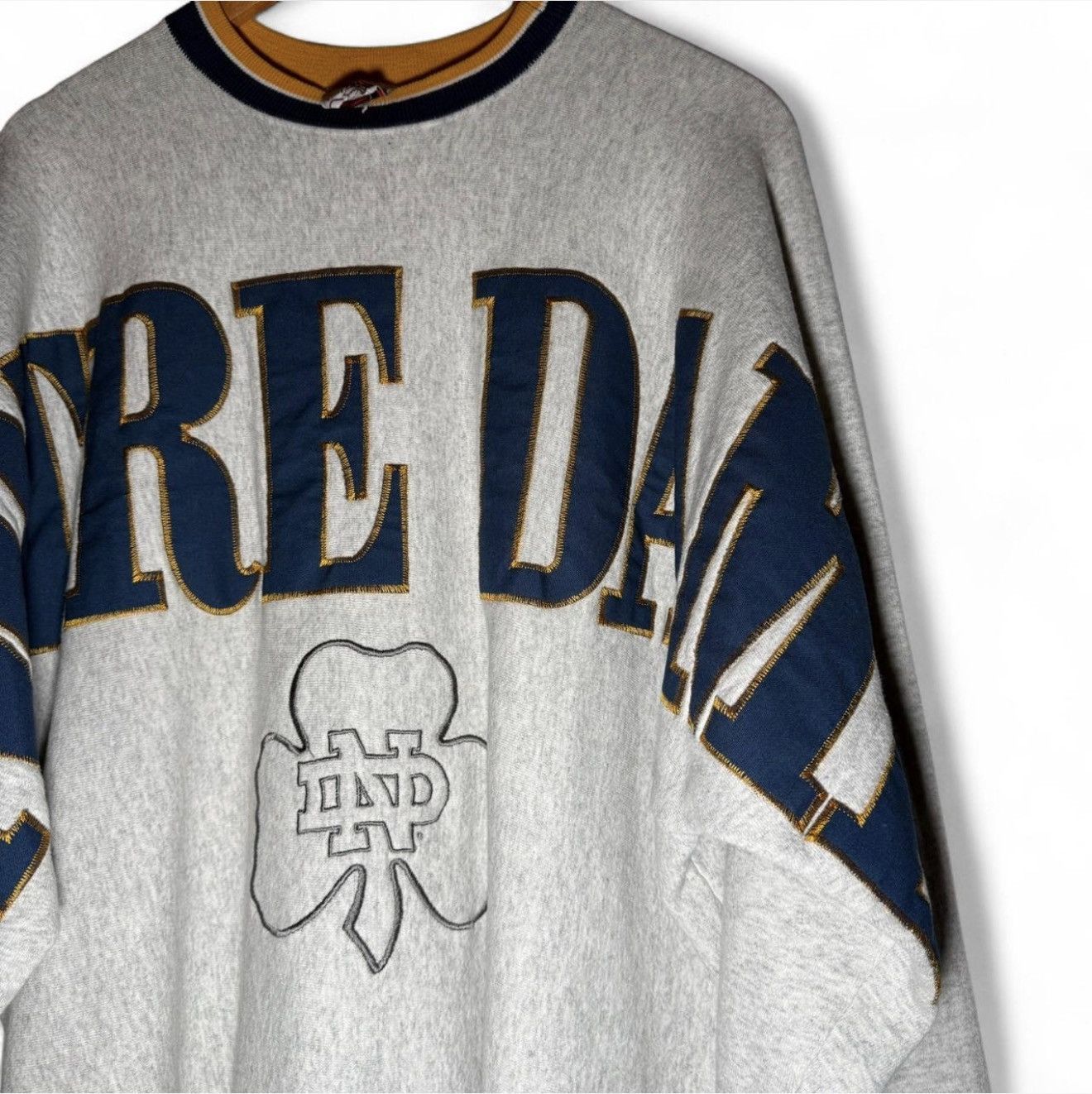 Vintage Vintage Notre Dame Spellout Crewneck Sweater Sz XL Size US XL / EU 56 / 4 - 4 Thumbnail