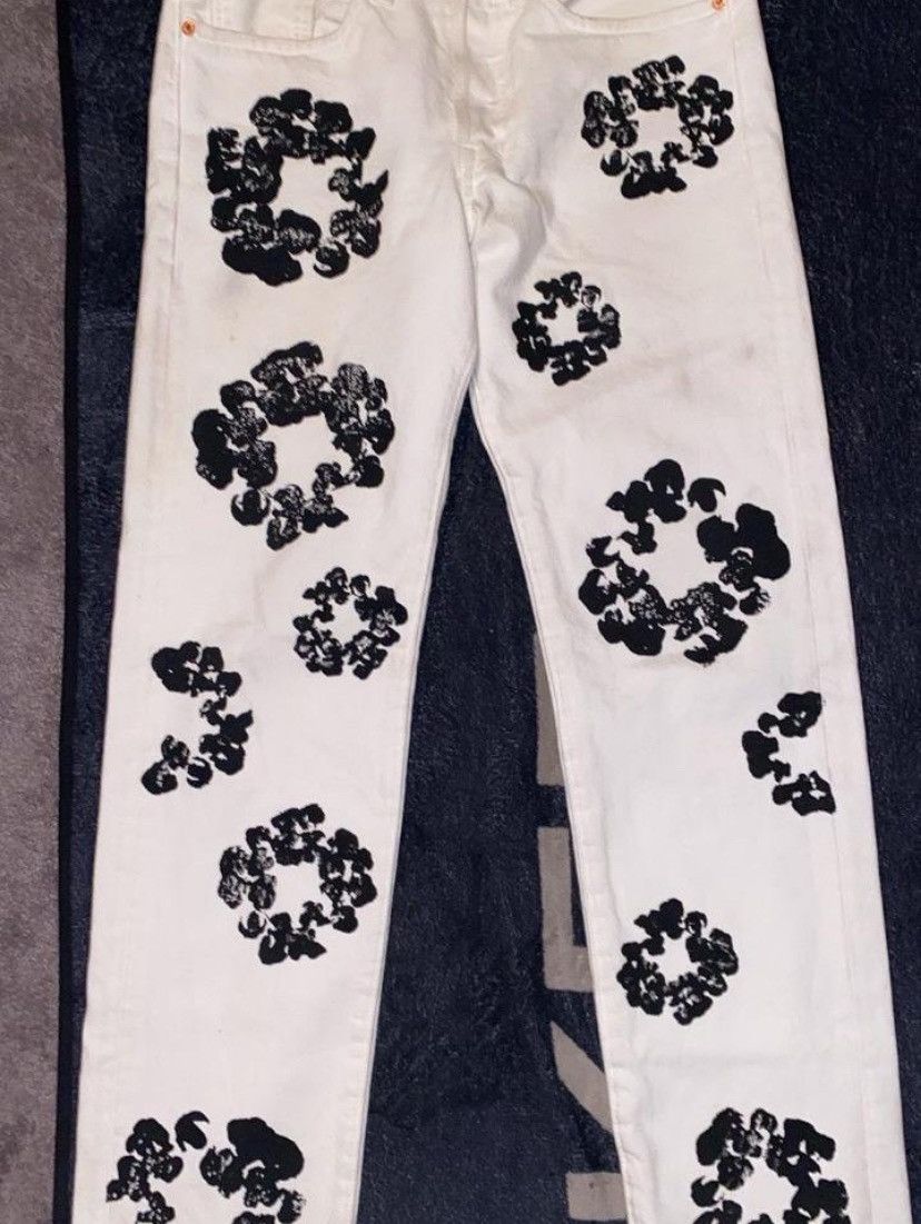 DENIM TEARS White Black denim tear pants Size US 28 / EU 44 - 2 Thumbnail