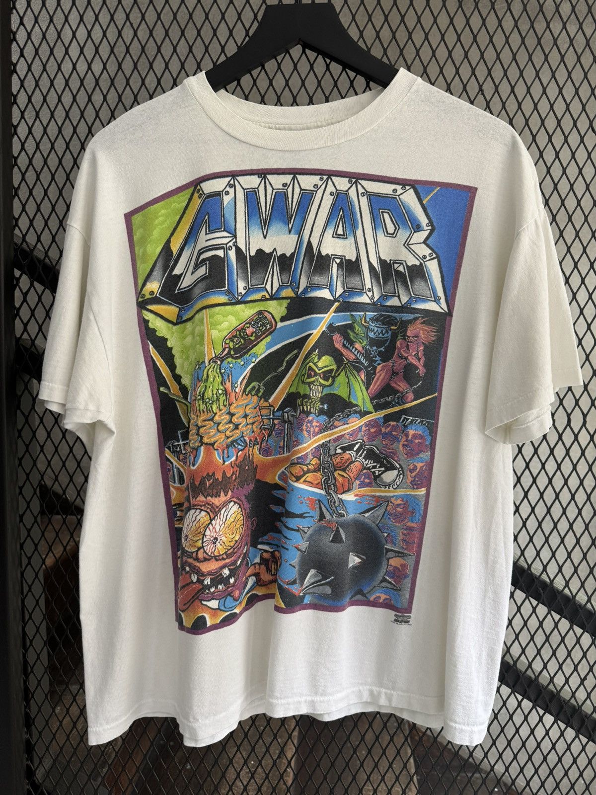 Band Tees Vintage 1994 Gwar When The Shit Hits The Fans Tour Tee Size US XL / EU 56 / 4 - 1 Thumbnail