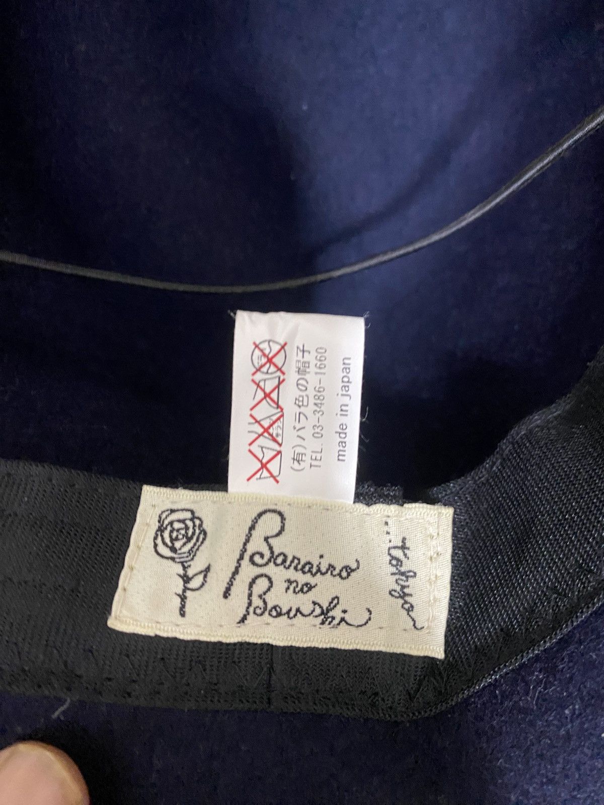 Japanese Brand Barairo no Boushi Navy Felt Fedora – Made in Japan Size ONE SIZE - 4 Thumbnail
