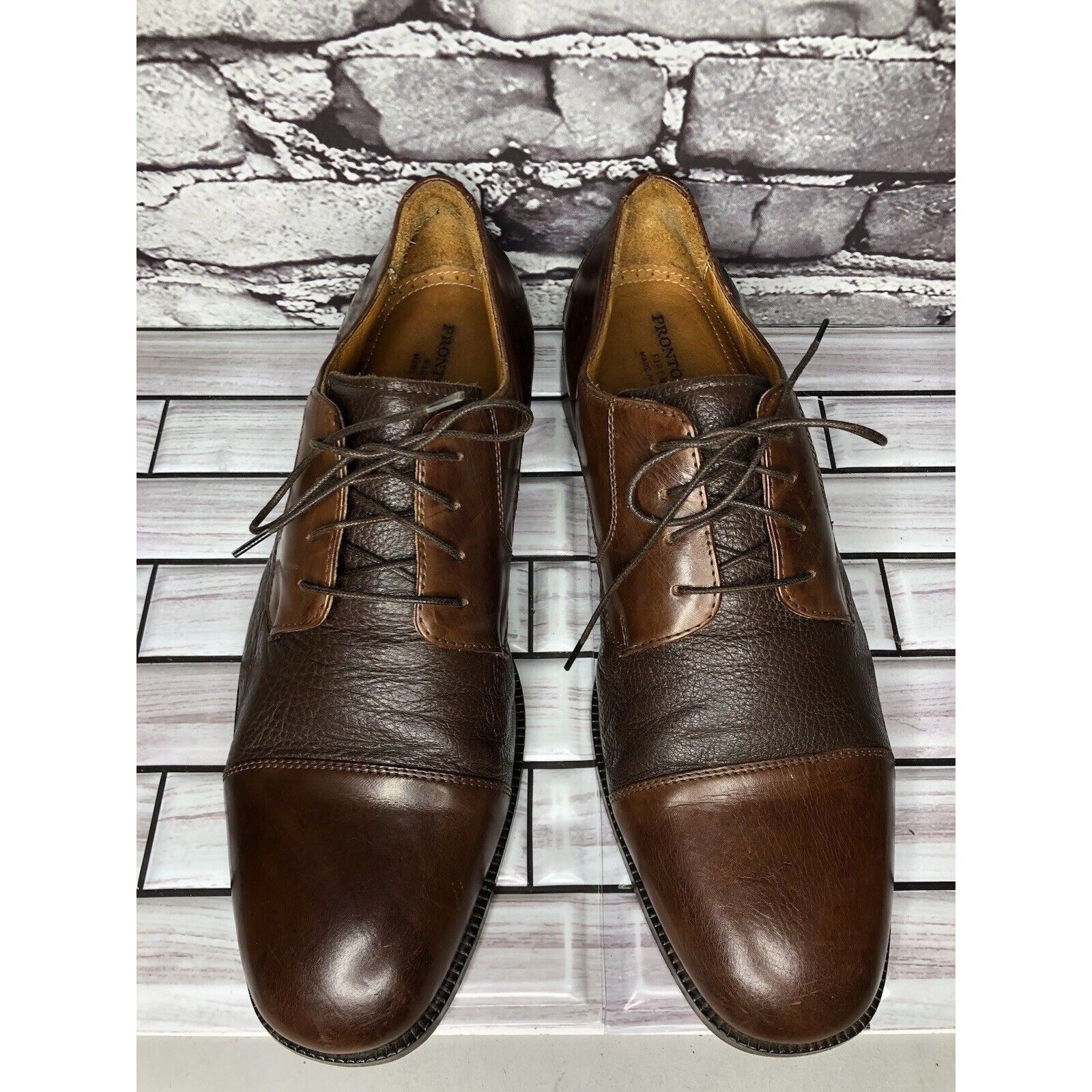 Pronto Uomo Pronto Uomo Firenze Brown Leather Cap Toe Oxfords Dress Shoe Size US 12 / EU 45 - 15 Thumbnail