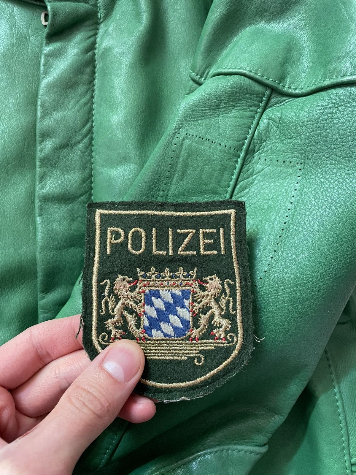 Other Vintage 1991 “Frogman” German POLIZEI Green Leather Uniform Size US L / EU 52-54 / 3 - 20 Thumbnail