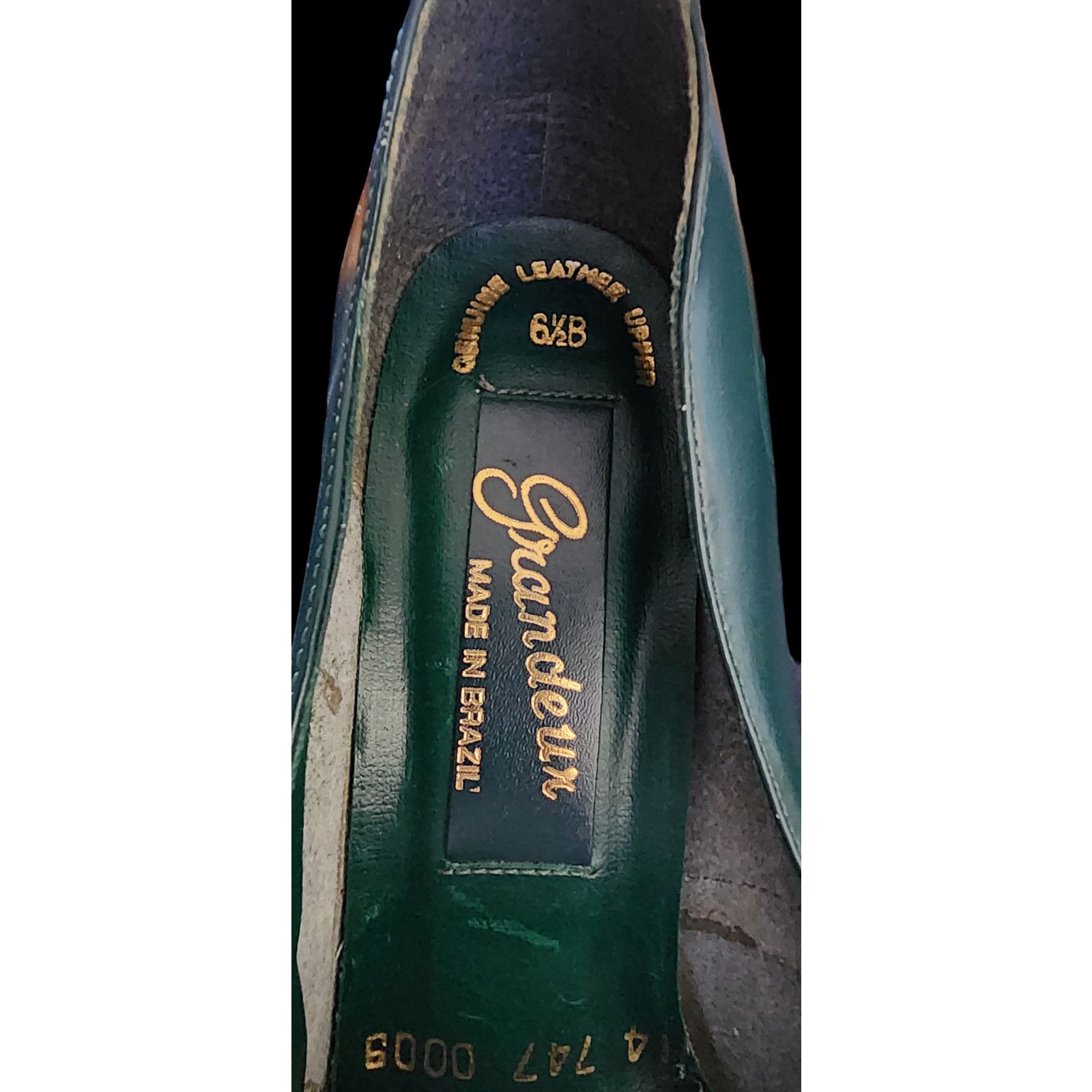 Vintage Granduer Emerald Green leather heels. Size US 6.5 / IT 36.5 - 5 Thumbnail