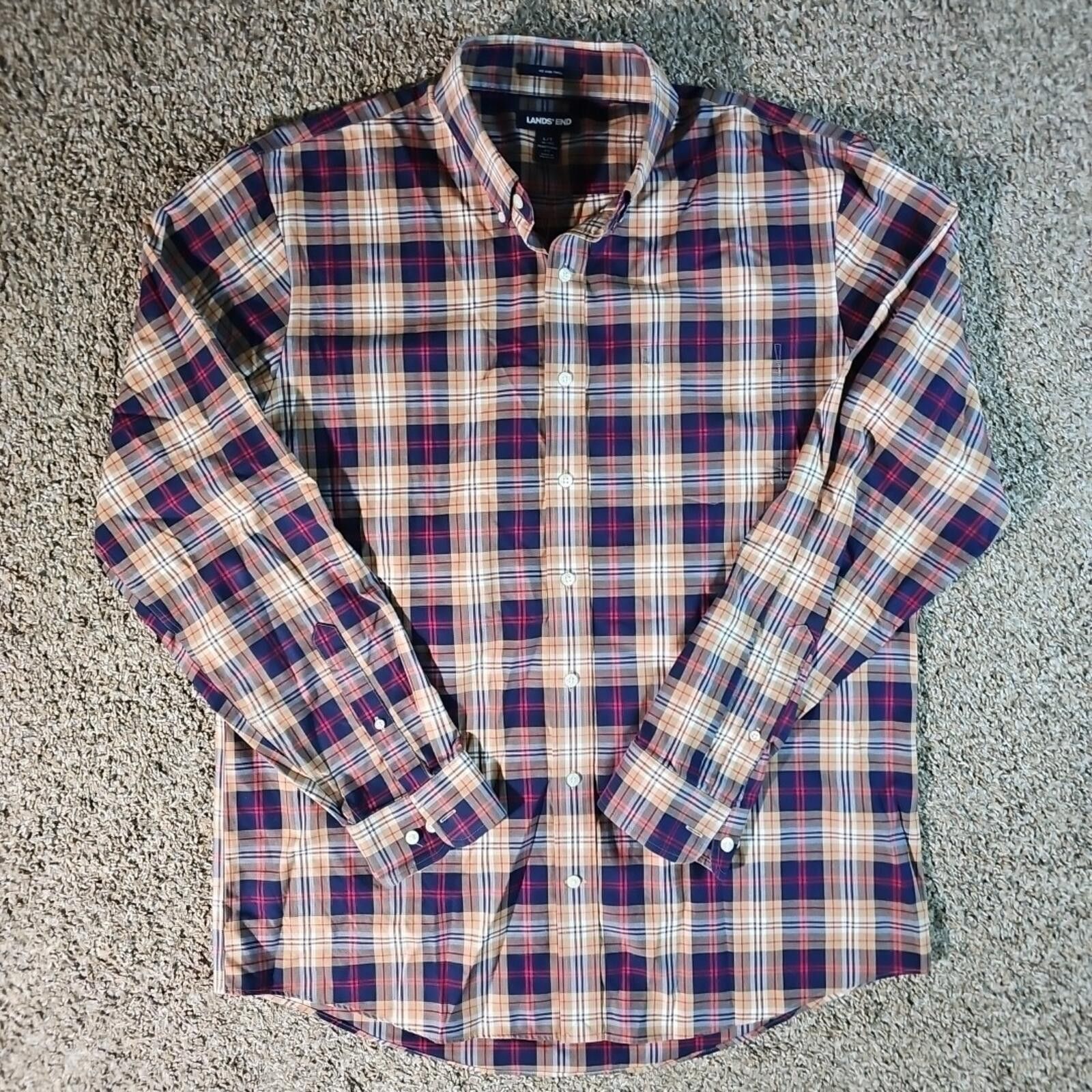 Lands' End Lands End No Iron Twill 16-16½ Traditional Fit Button Up LT Size US L / EU 52-54 / 3 - 1 Thumbnail
