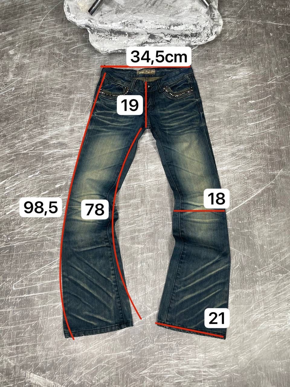 If Six Was Nine × Japanese Brand Vintage Y2K Fade Distressed Rhinestones Bootcut Jeans Size 27" / US 4 / IT 40 - 11 Thumbnail