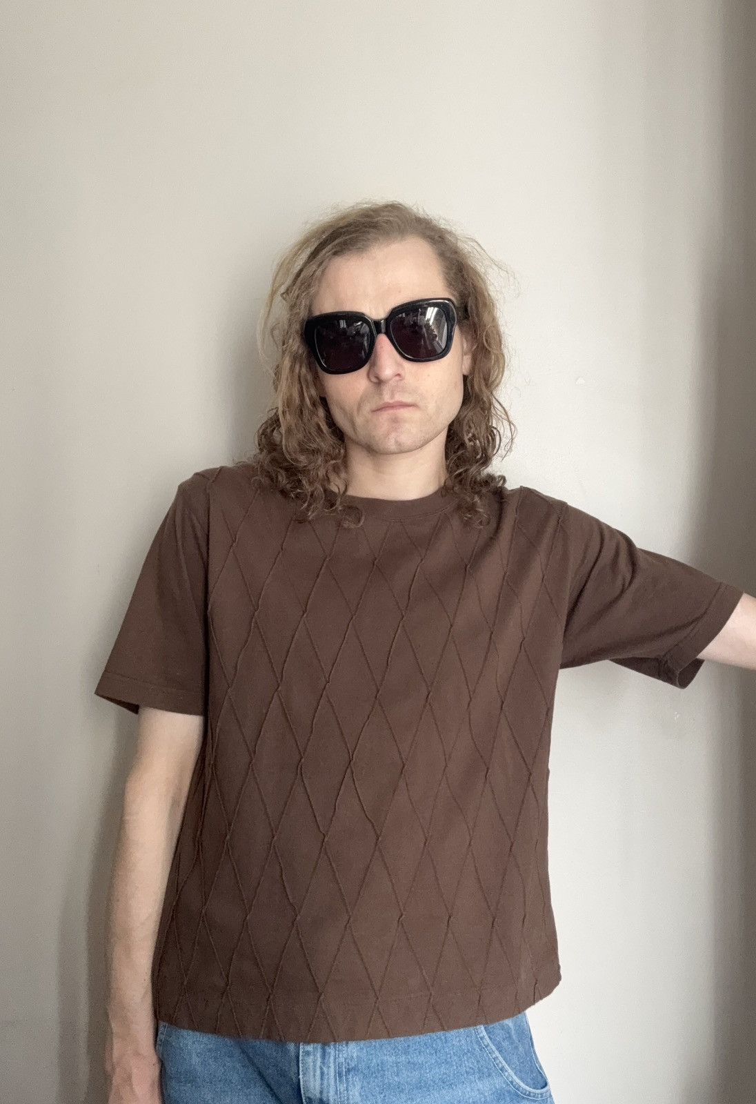 Issey Miyake Issey Miyake Men SS02 Textured Diamond Knit Tee Size US M / EU 48-50 / 2 - 6 Thumbnail