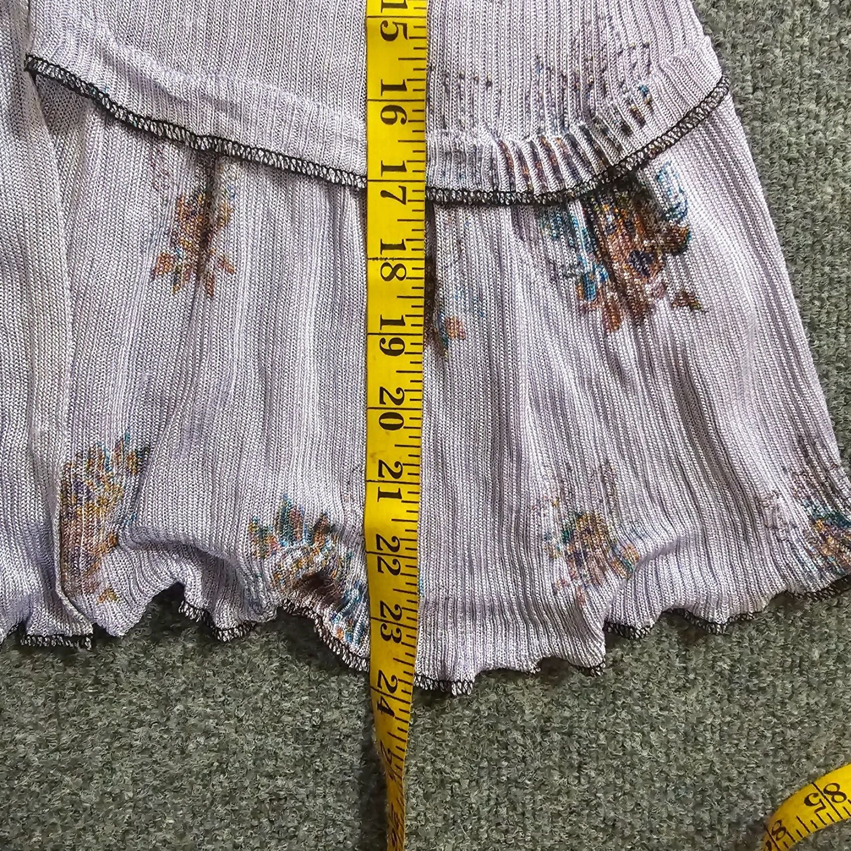 Free People Free People Top Shirt Womens Small Purple Floral Short Sleeve Stretch Peasant Blouse V-Neck Knit Bohemian Colorful 90s Theme Womens Size S / US 4 / IT 40 - 7 Thumbnail