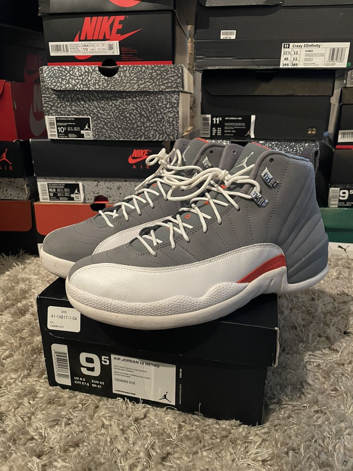 Jordan Brand Jordan 12 Cool Grey Size US 9.5 / EU 42-43 - 1 Thumbnail