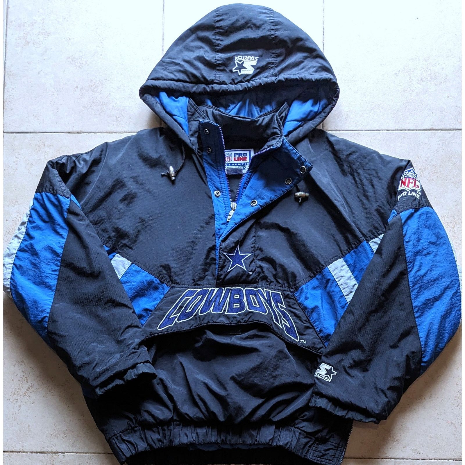 NFL × Starter Dallas Cowboys 90s EMMITT 1/2 jacket L black NFL Pro vintage Size US L / EU 52-54 / 3 - 3 Thumbnail