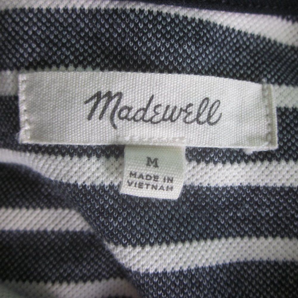Madewell Madewell Womens Size M Gray Black Striped Short Summer Cotto Size M / US 6-8 / IT 42-44 - 4 Thumbnail