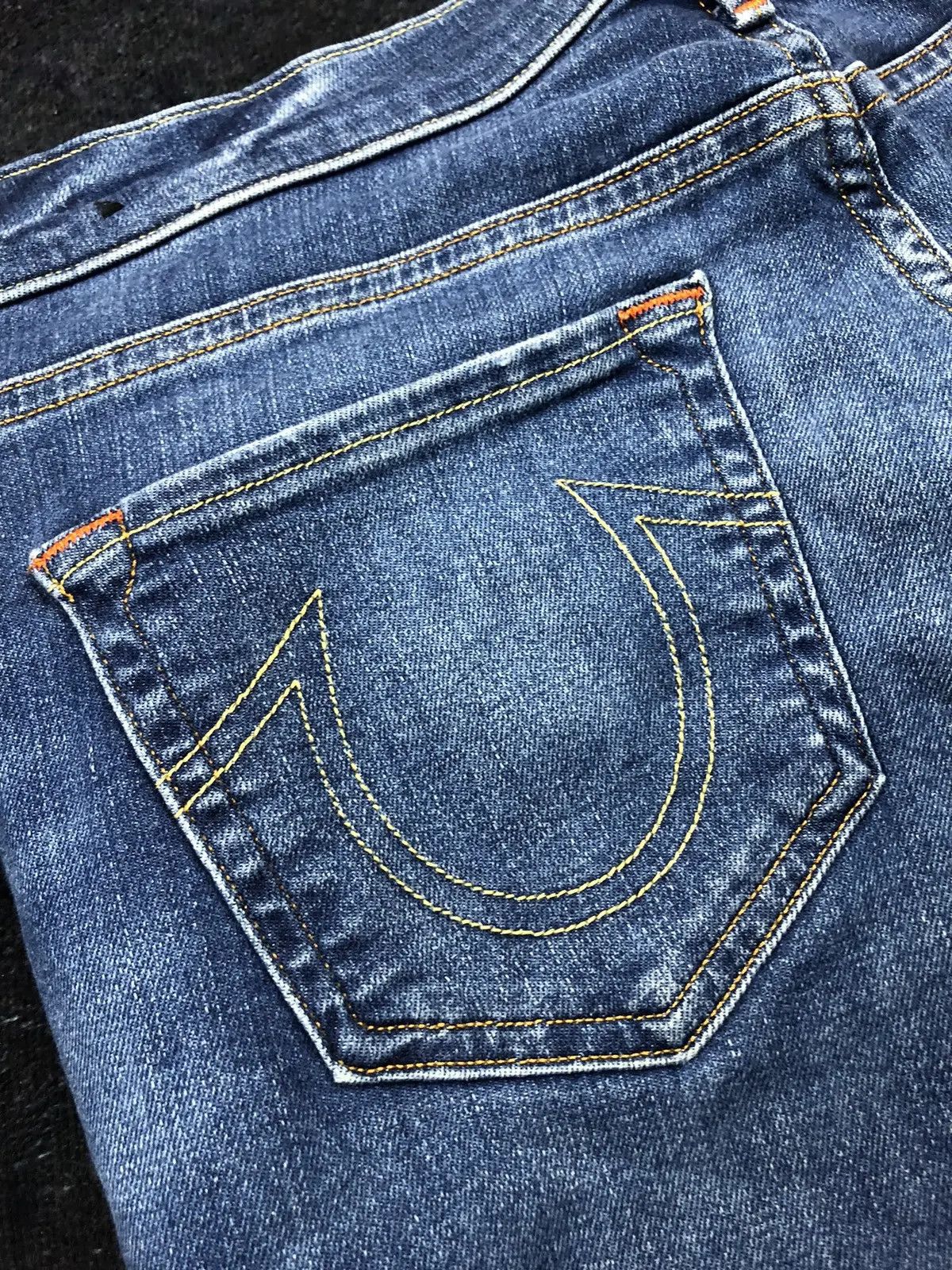 True Religion TRUE RELIGION Big Logo Denim Jeans Made in USA Streetwear Size 31" - 18 Thumbnail