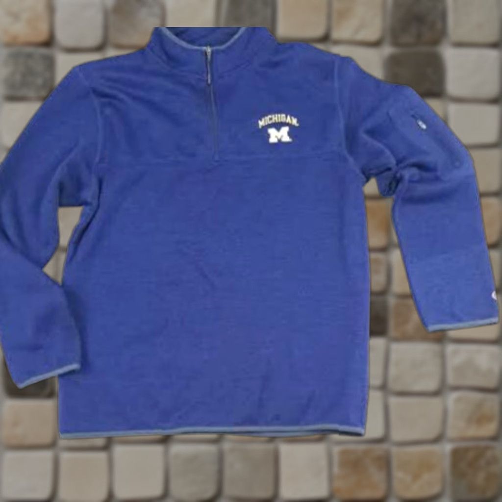 Champion Champion 1/4 Zip Fleece Pullover University Michigan Wolverines Men LG Blue Size US L / EU 52-54 / 3 - 1 Thumbnail