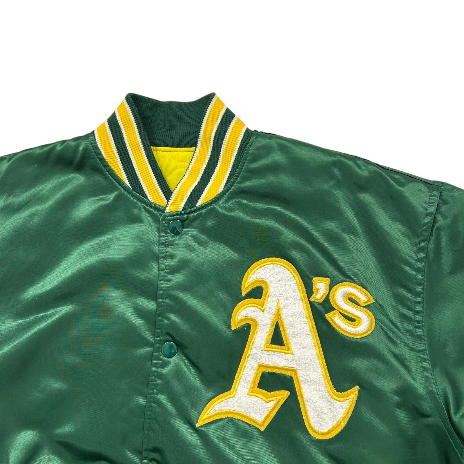 MLB VTG 90s OAKLAND ATHLETICS A's STARTER SATIN JACKET BIG LOGO Size US L / EU 52-54 / 3 - 4 Thumbnail