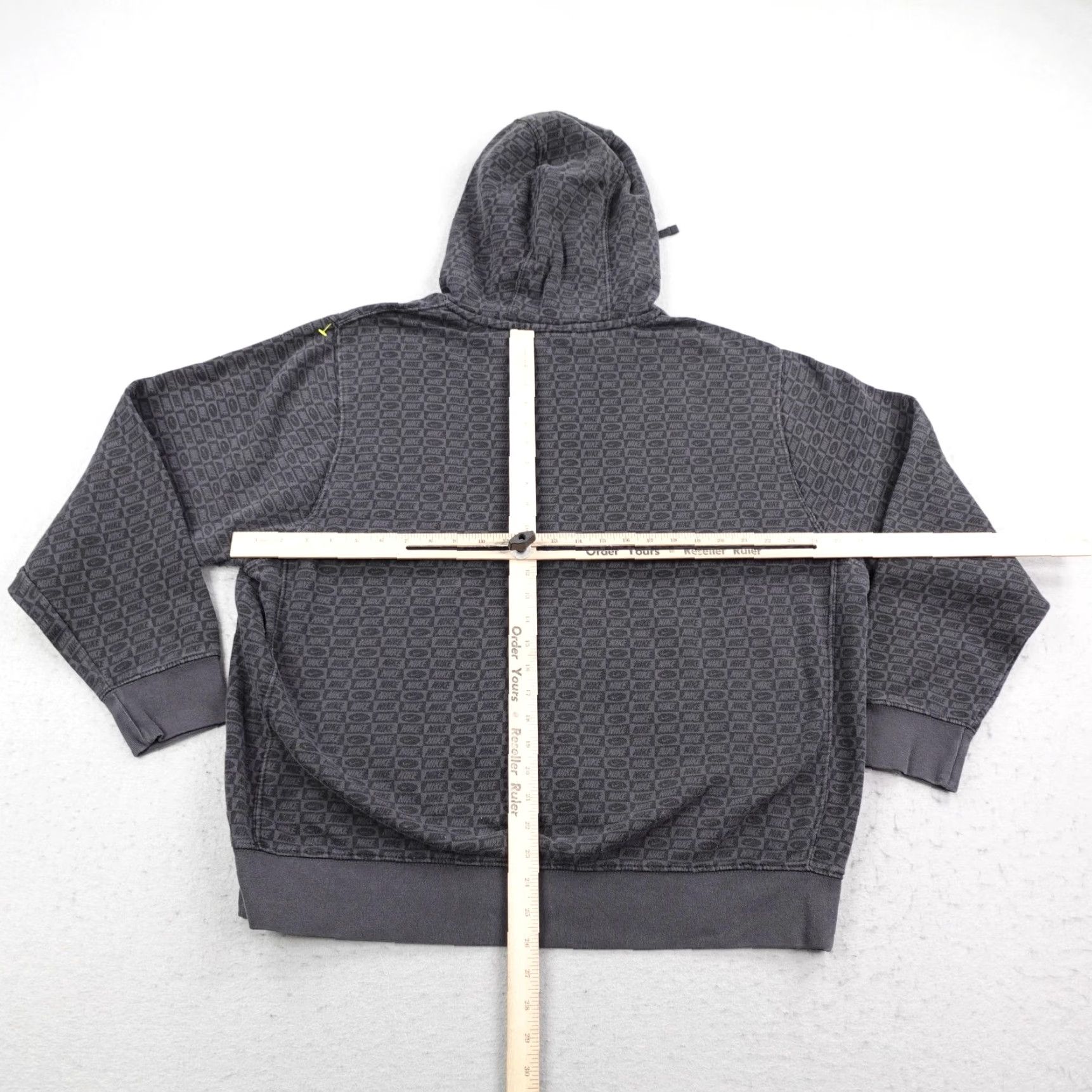 Nike Nike Hoodie Mens XL Gray All Over Print AOP Pullover Sweatshirt Spell Out Swoosh Size US XL / EU 56 / 4 - 7 Thumbnail