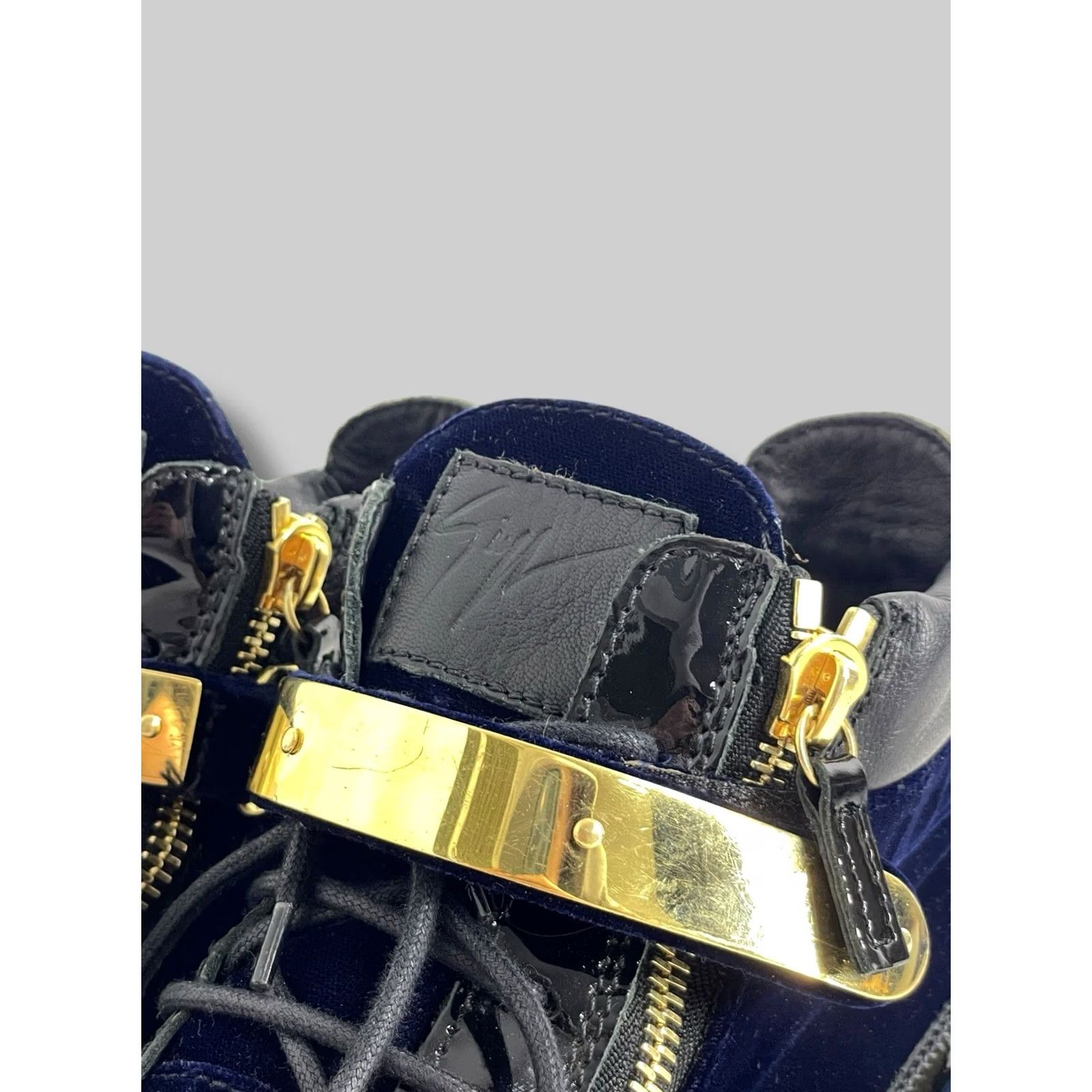 Giuseppe Zanotti Giuseppe Zanotti Coby High Top Velvet Trainers Navy Blue Shoes Mens 39.5 Velvet Casual Shoes Size US M / EU 48-50 / 2 - 5 Thumbnail