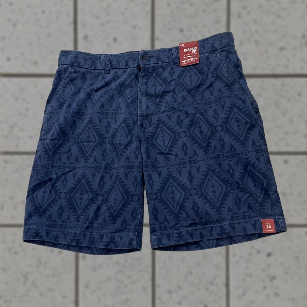 Vintage VINTAGE Arizona Jeans Shorts Men 36 Blue Aztec Tribal Southwestern Print Heavy Twill New Size US 36 / EU 52 - 1 Thumbnail