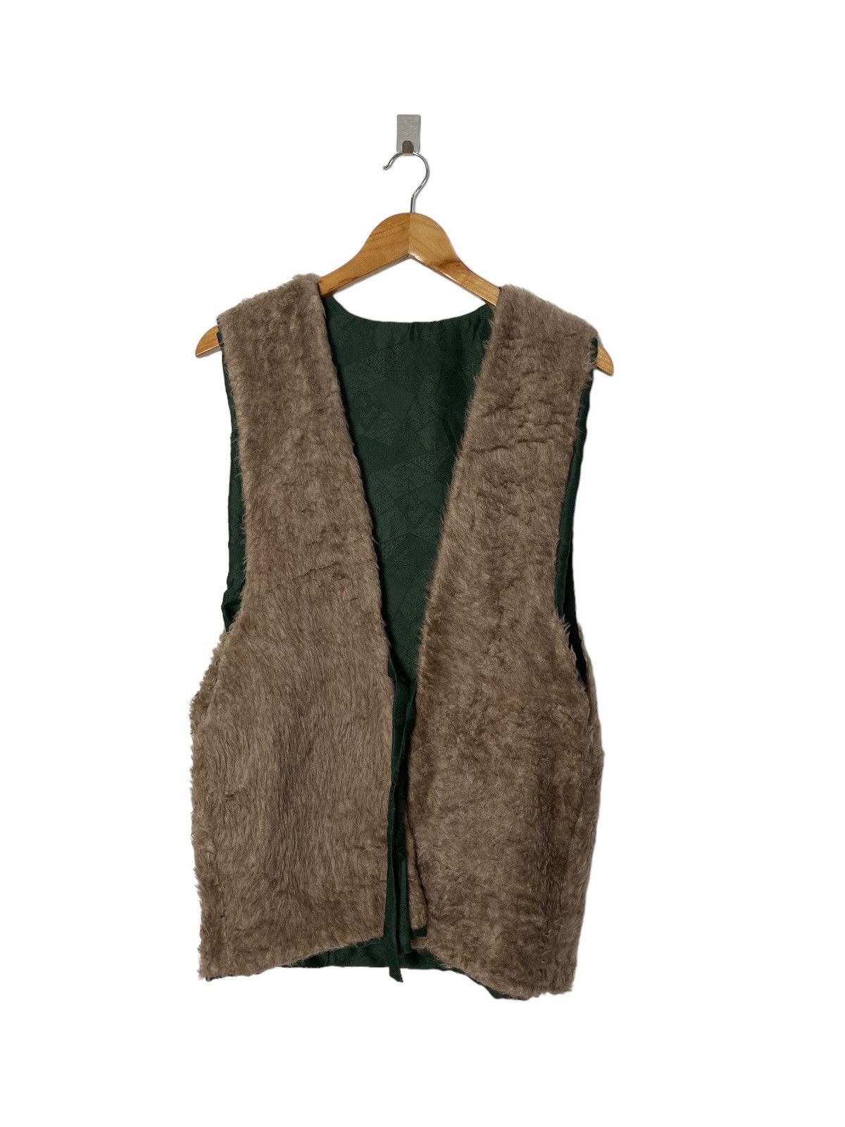 Vintage Japan Fluffy Vest Hairy Mohair Grunge Style