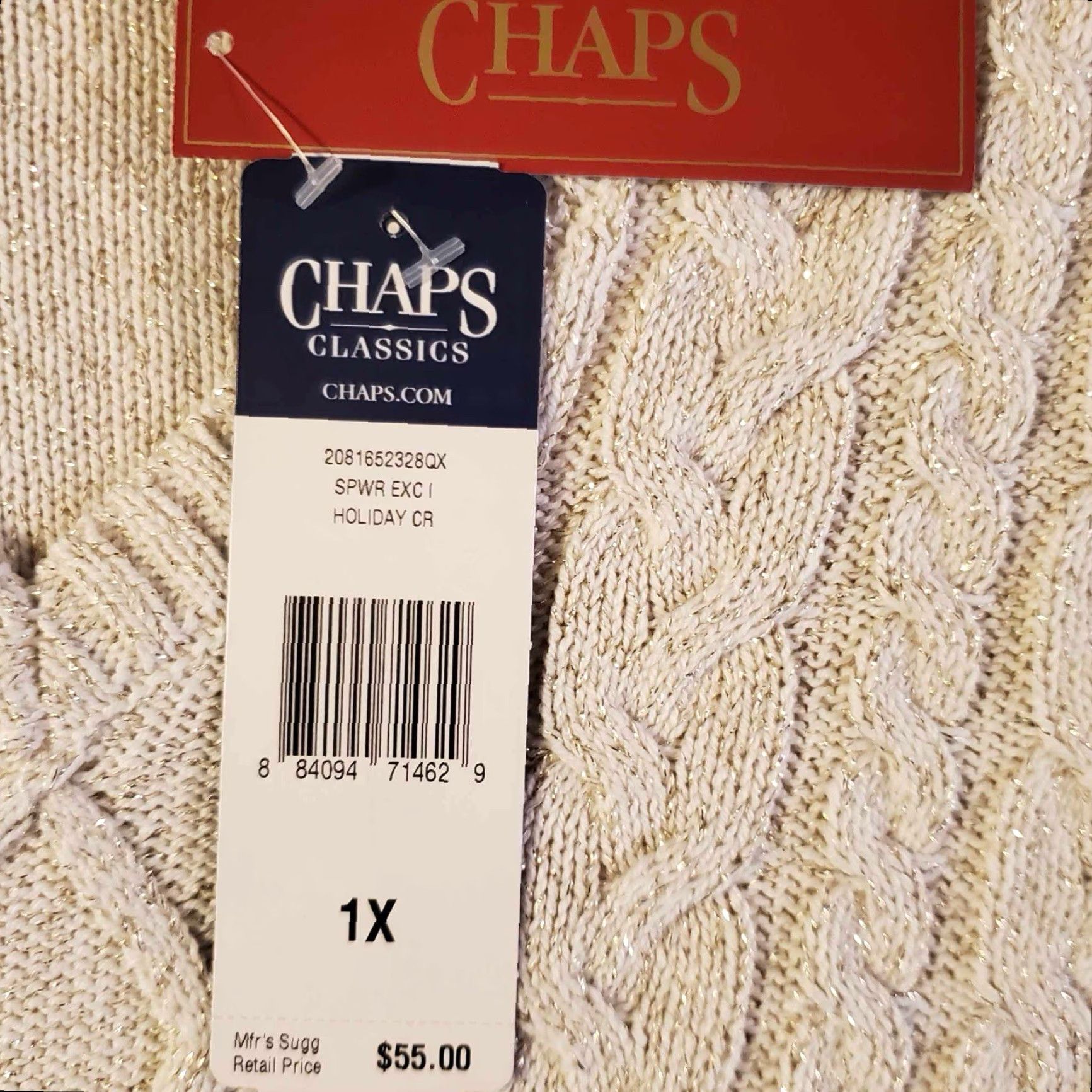 Chaps Chaps Sweater Womens NWT 1X Long Sleeve V-Neck White Cotton Blend Knit Pullover Casual Womens Classic 90s? Size XL / US 12-14 / IT 48-50 - 3 Thumbnail