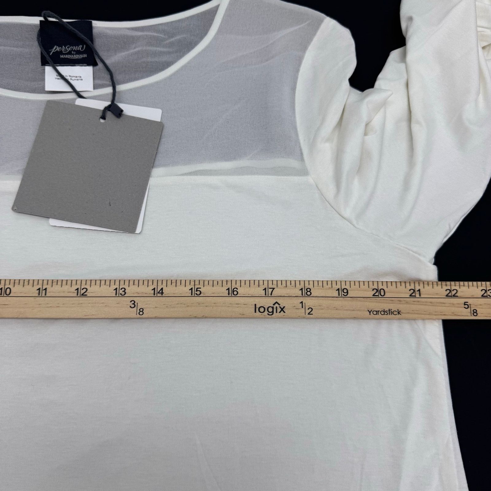 Marina Rinaldi Marina Rinaldi Venus Long Sleeve Top Mixed Media US 12-14 Size XL / US 12-14 / IT 48-50 - 5 Thumbnail