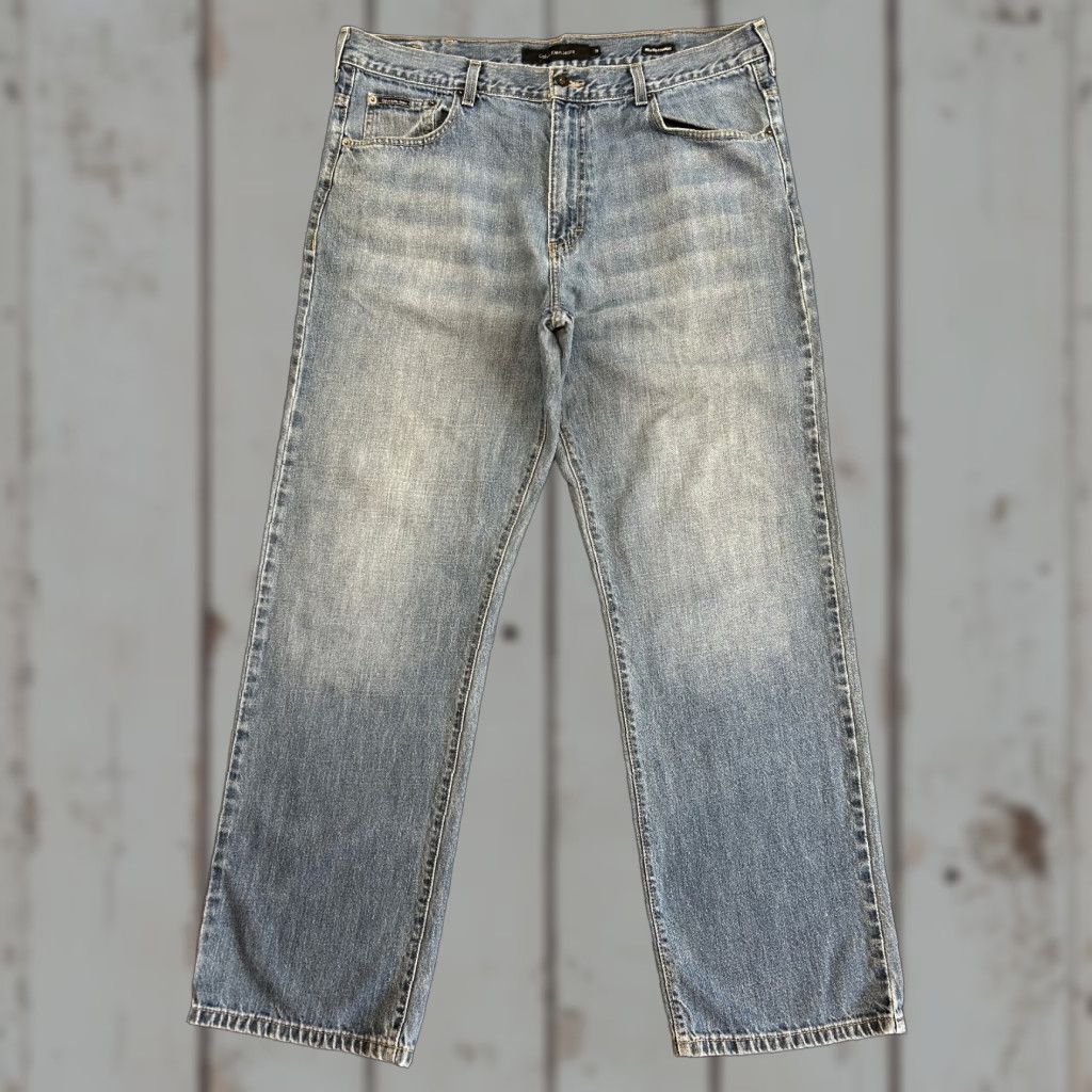 Calvin Klein VINTAGE Calvin Klein Jeans Relaxed Straight Denim 38 Blue Baggy Distressed 5-Pocket Design Mens Jeans 90s Hip Hop American Classic y2k Light Wash Blue Size US 38 / EU 54 - 1 Thumbnail