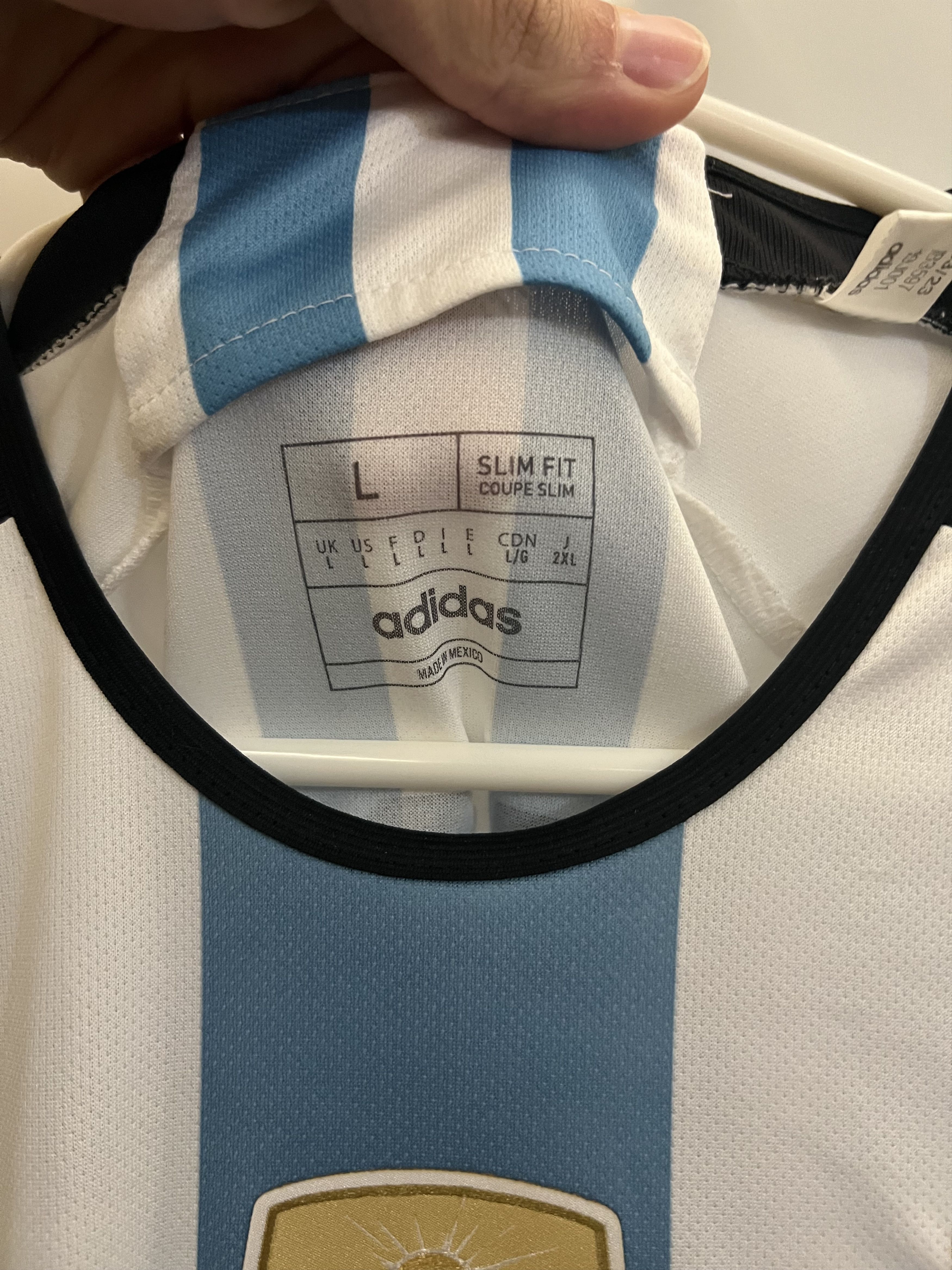 Adidas Messi World Cup Argentina 22/23 Home Jersey Men's L Size US L / EU 52-54 / 3 - 4 Thumbnail