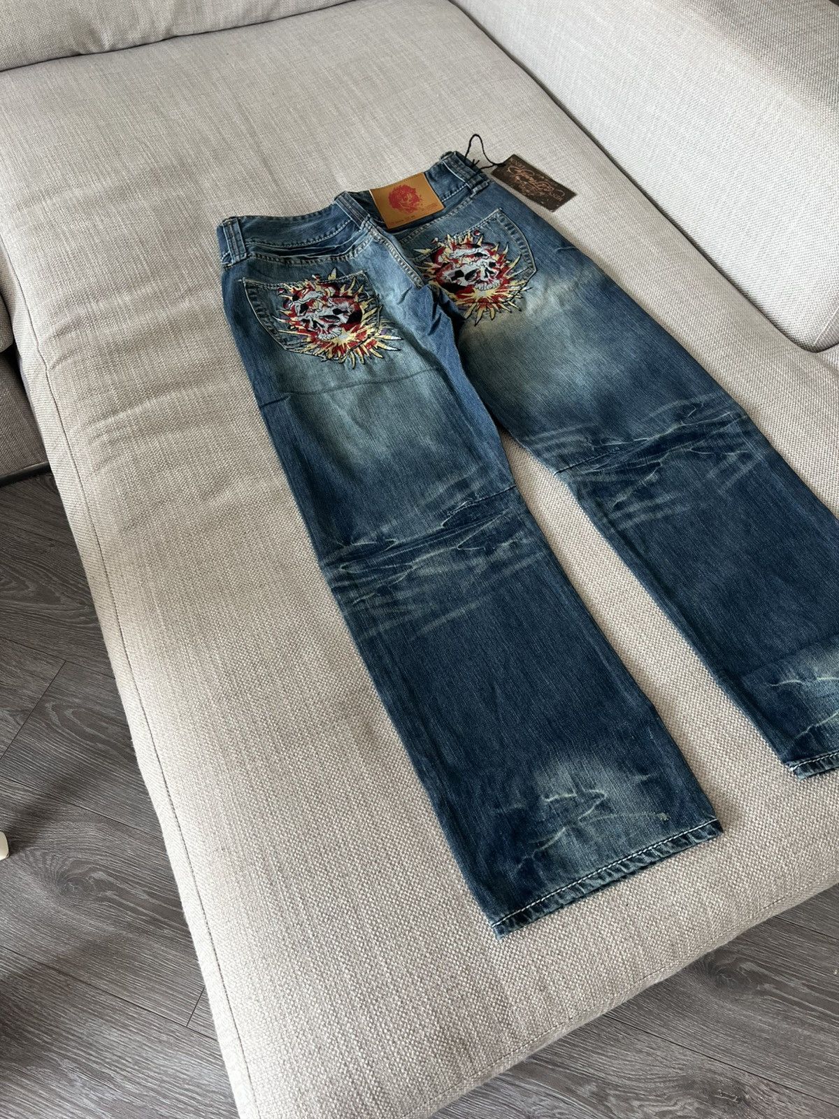 Ed Hardy Vintage 💥 Ed Hardy Jeans by Christian Audigier Denim Pants Size US 36 / EU 52 - 5 Thumbnail