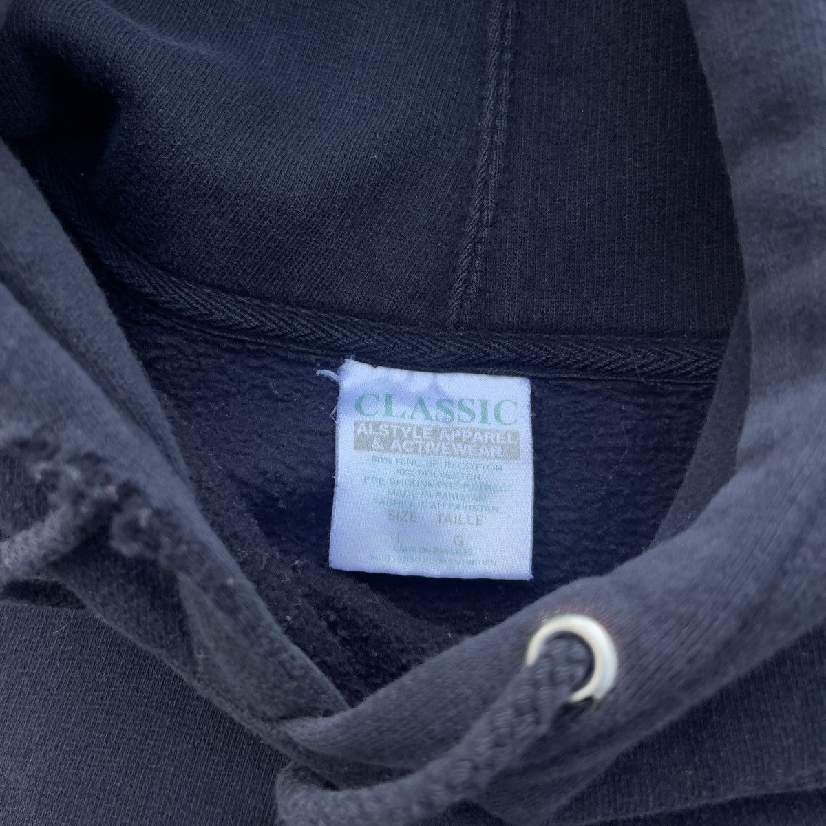 Alstyle × Vintage Vintage Thrashed 90s ALSTYLE Sun Faded Black Blank Hoodie Size US L / EU 52-54 / 3 - 4 Thumbnail