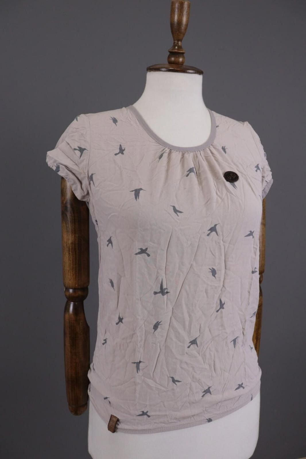 Naketano Naketano Gray Bird Printed Summer Top Shirt Size S Size S / US 4 / IT 40 - 4 Thumbnail