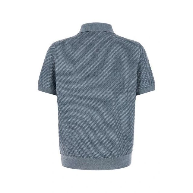 Brioni BRIONI Blue Trama Weaving Polo New & Authentic (Men's size:X Size US XL / EU 56 / 4 - 2 Thumbnail