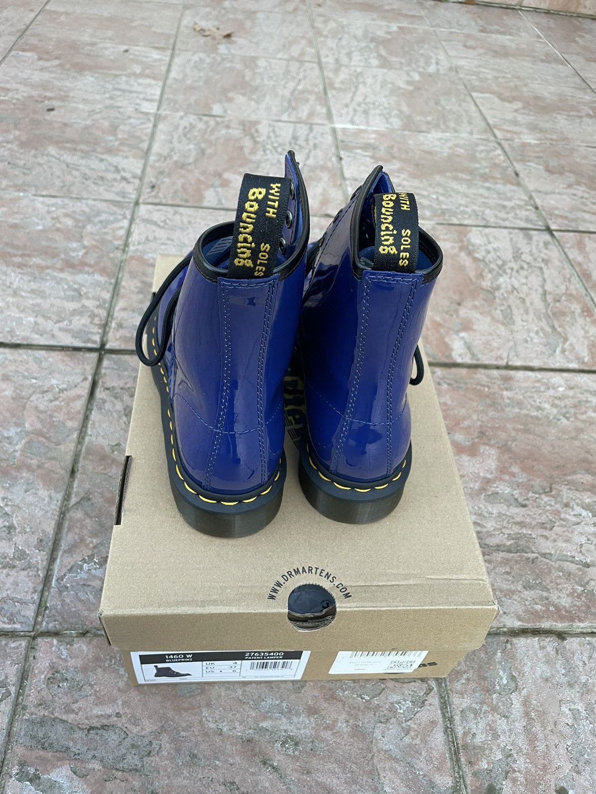 Dr. Martens Dock Martens Patent Lampers Midnight Blue Ankle Boots Size US 6 / IT 36 - 6 Thumbnail