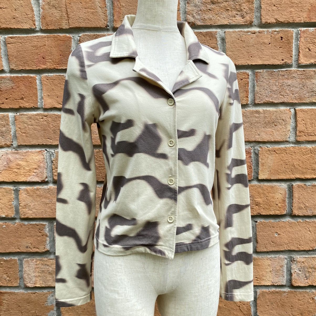 Designer LAGUA GEM Desert Toned Abstract Print Blouse Size S / US 4 / IT 40 - 5 Thumbnail