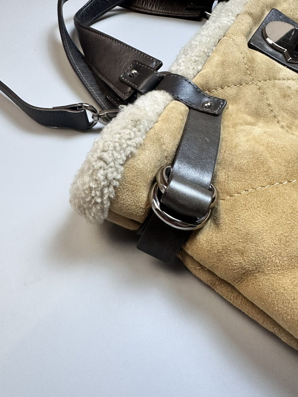 Moncler Moncler Quilted Suede Shoulder-Handle Bag Size ONE SIZE - 4 Thumbnail
