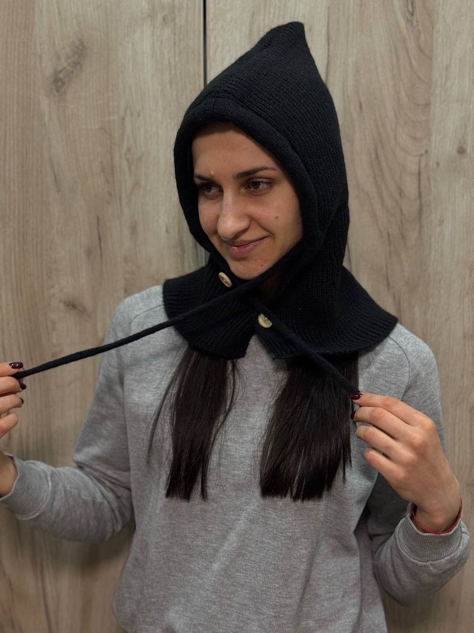 Le Grande Bleu (L.G.B.) VTG Women’s Knit Hood Grunge Avantgarde 00s USA Size ONE SIZE - 1 Thumbnail
