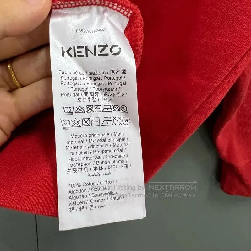 Kenzo KENZO Red Cotton Logo Long Sleeve Sweatshirt . Size XL / US 12-14 / IT 48-50 - 4 Thumbnail