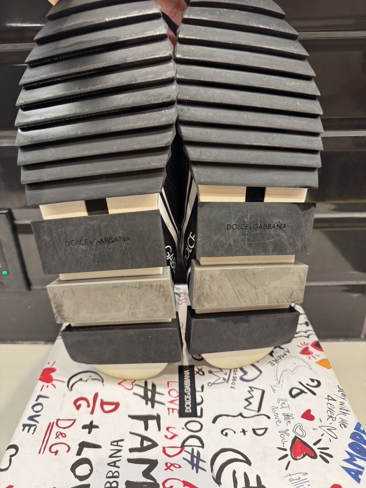 Dolce & Gabbana Dolce & Gabbana Sorrento Slip-On Sneakers Black/White Logo Size US 13 / EU 46 - 16 Thumbnail